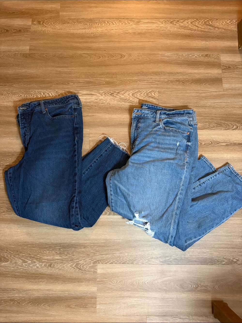 Old Navy Boyfriend Jeans Duo - Dark Blue & Light Blue